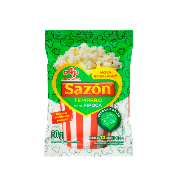 Sazon Pipoca Cebola e Salsa 12 saches 60g-Emporio-da-Terra